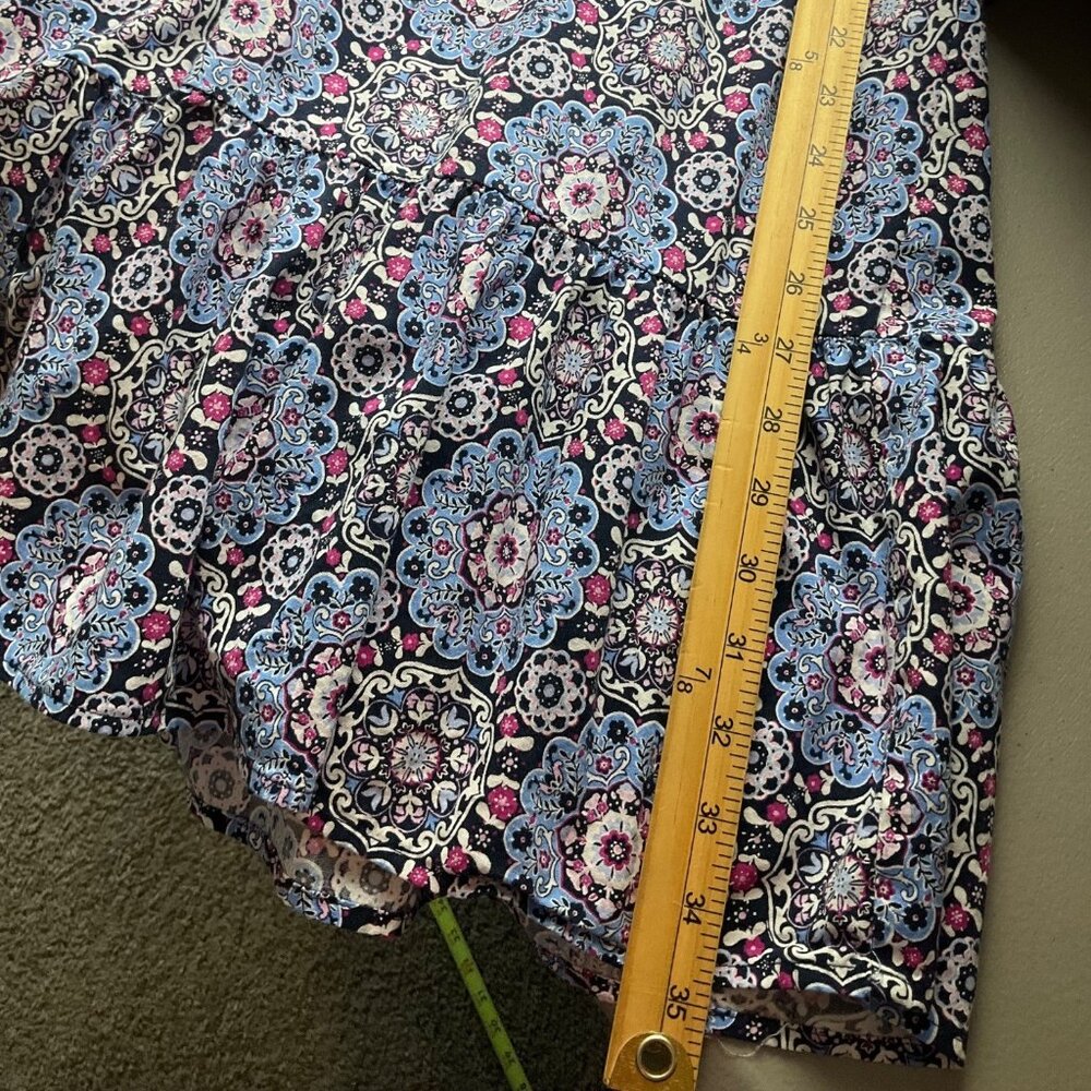 LOFT M Bundle Lot 2 Floral Ruffle Shirt Dresses V-Neck Tiered Babydoll Cotton - Picture 12 of 15